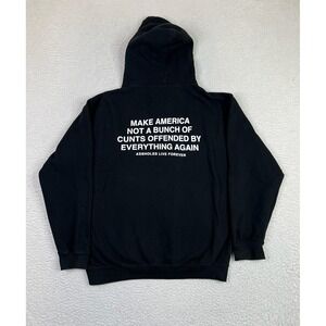 A$$holes Live Forever Hoodie Mens Large Black Make America Graphic Pullover